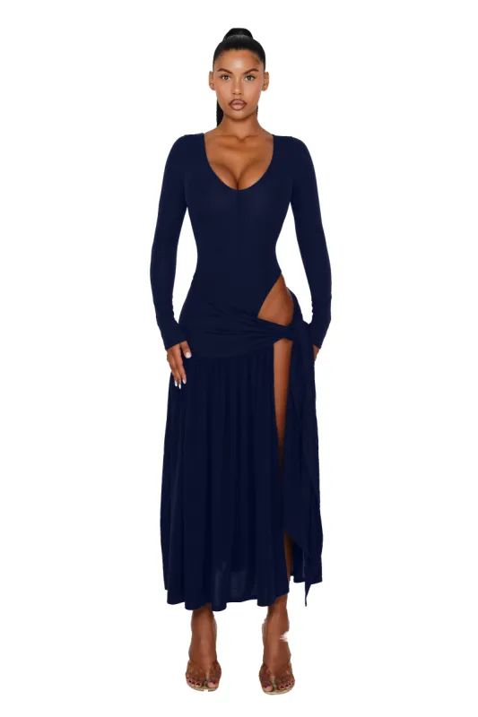 Long Sleeved Knit Atacama Dress - Deep Space sold by CouCoo