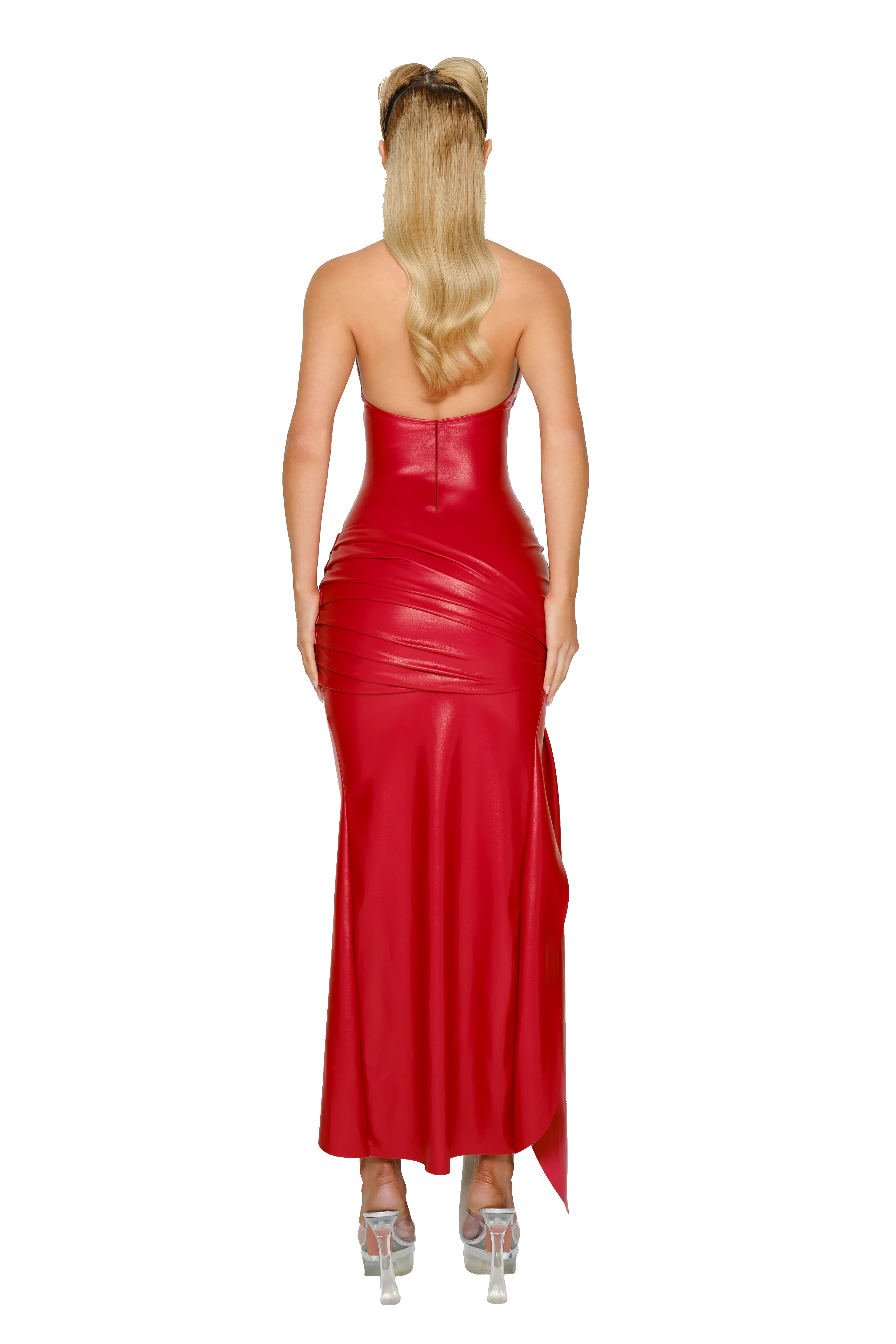 Faux Leather Jaya Dress - Cherry Juice sold by CouCoo product image thumbnail 3