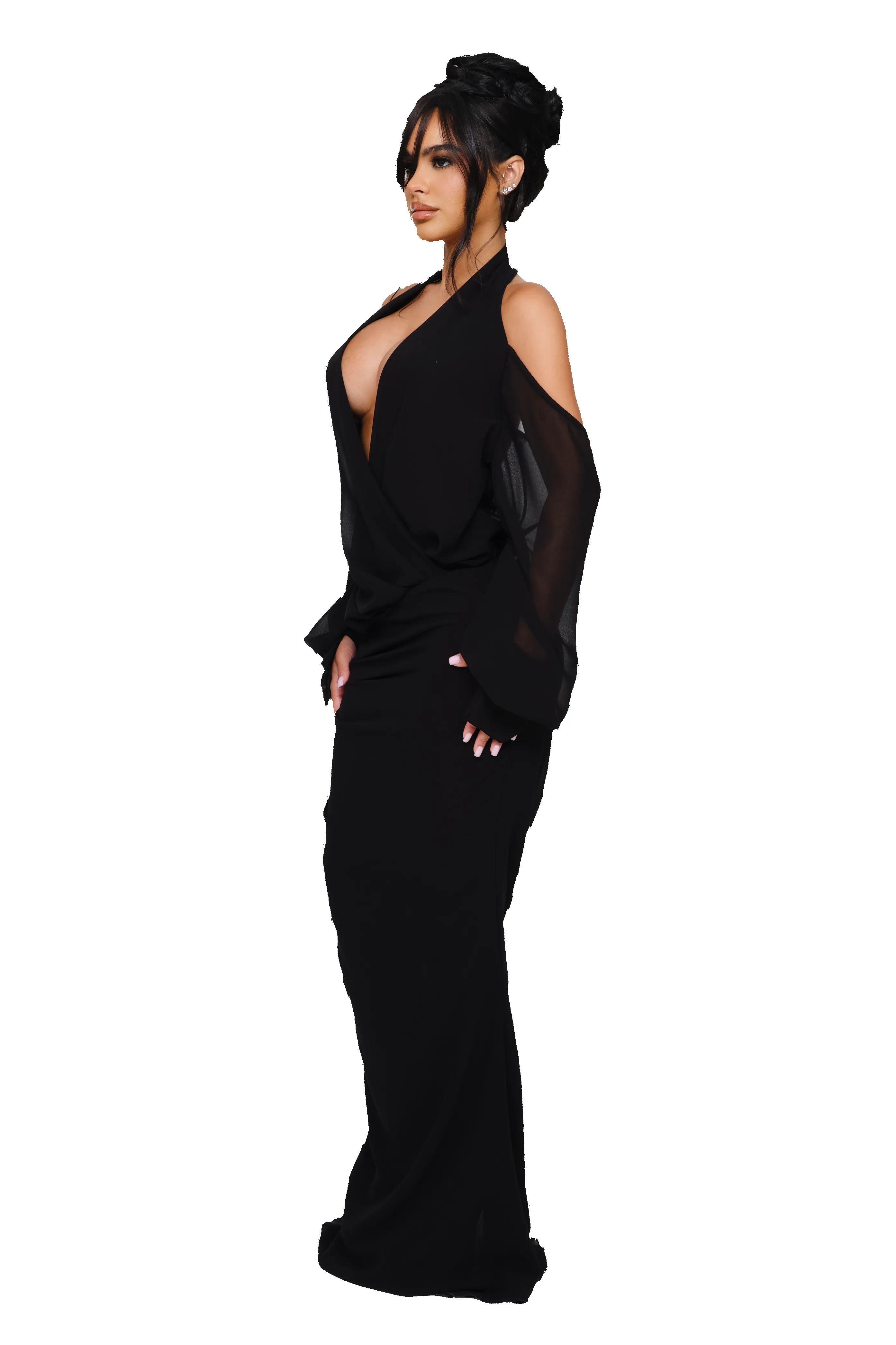 Vora Off-Shoulder Maxi Dress - Midnight Script sold by CouCoo product image thumbnail 2