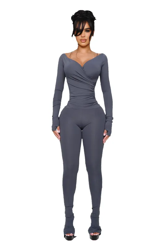 Lanai Long Sleeved Top - Grey Wire sold by CouCoo