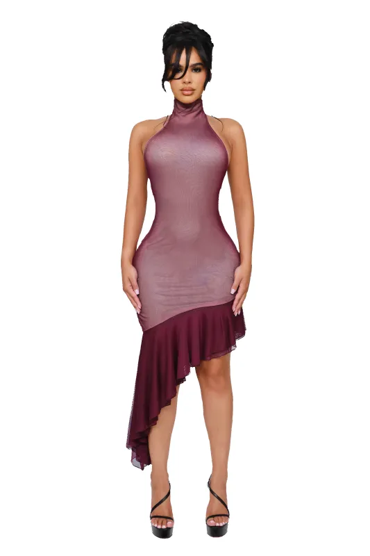 Caliri Ruffle Mini Dress - Sweet Bruise sold by CouCoo