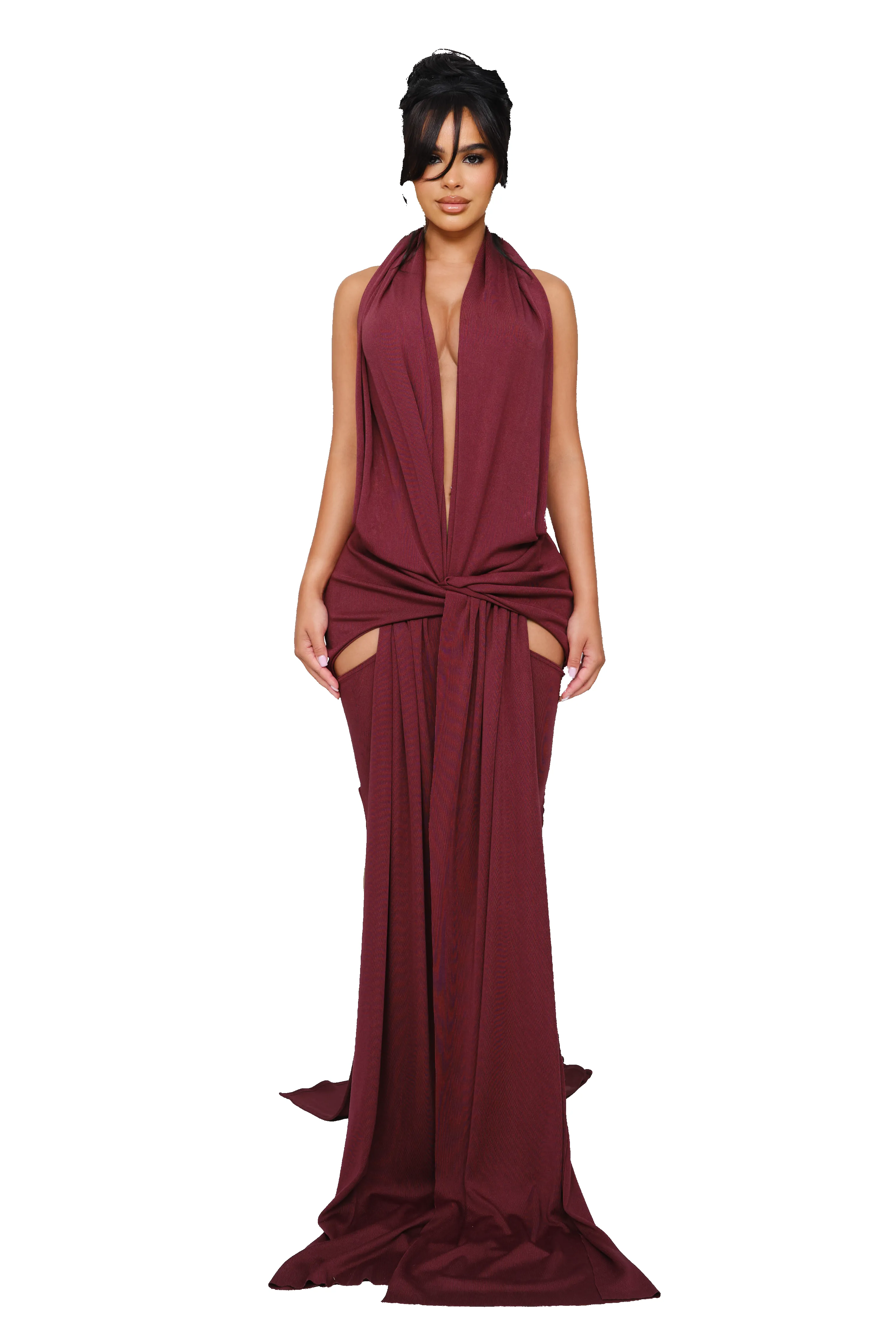 Fael Cut Out Knit Maxi Dress - Rededicated sold by CouCoo