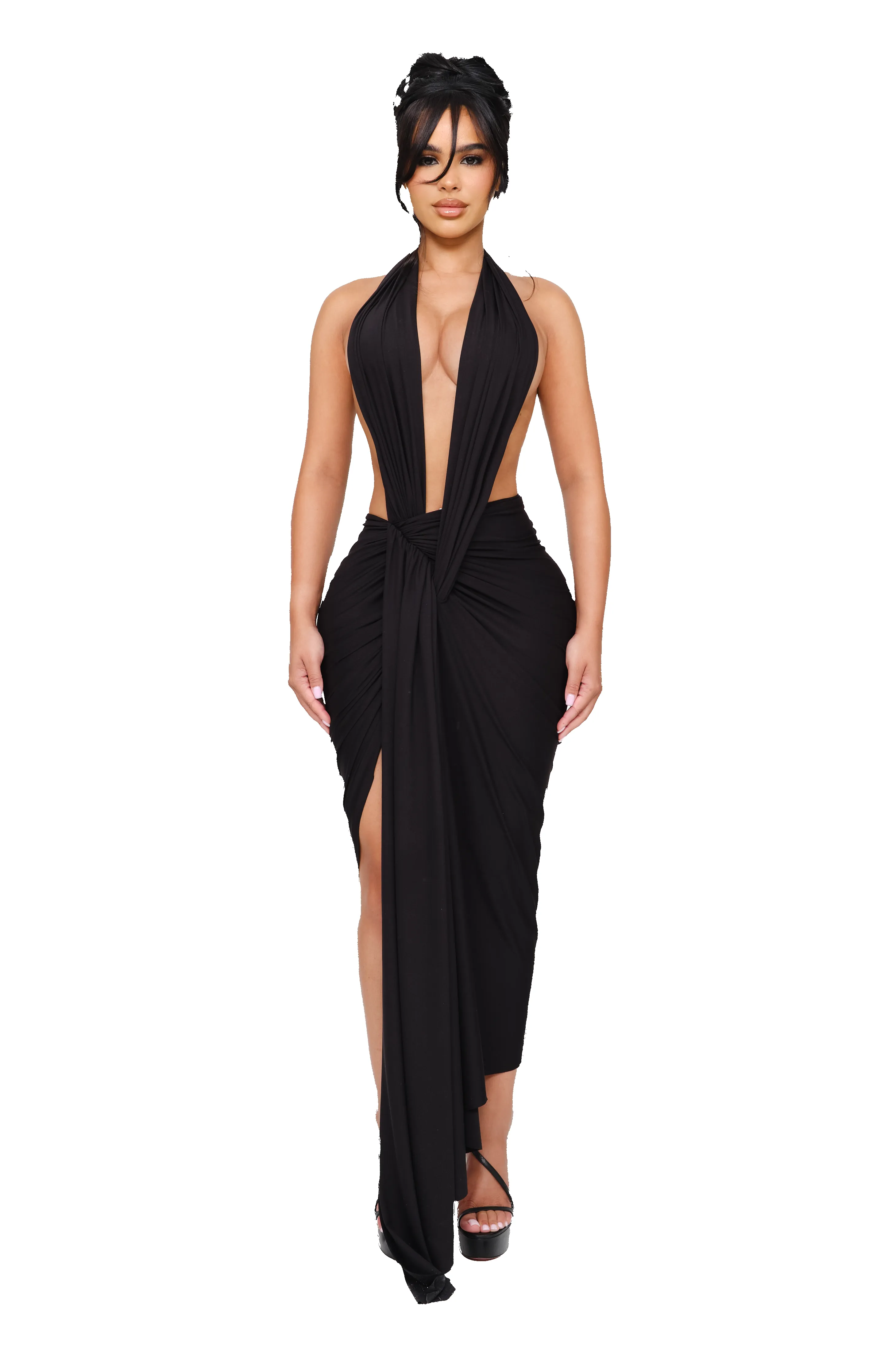 Dionè Halter Midi Dress - Cursed Fig sold by CouCoo