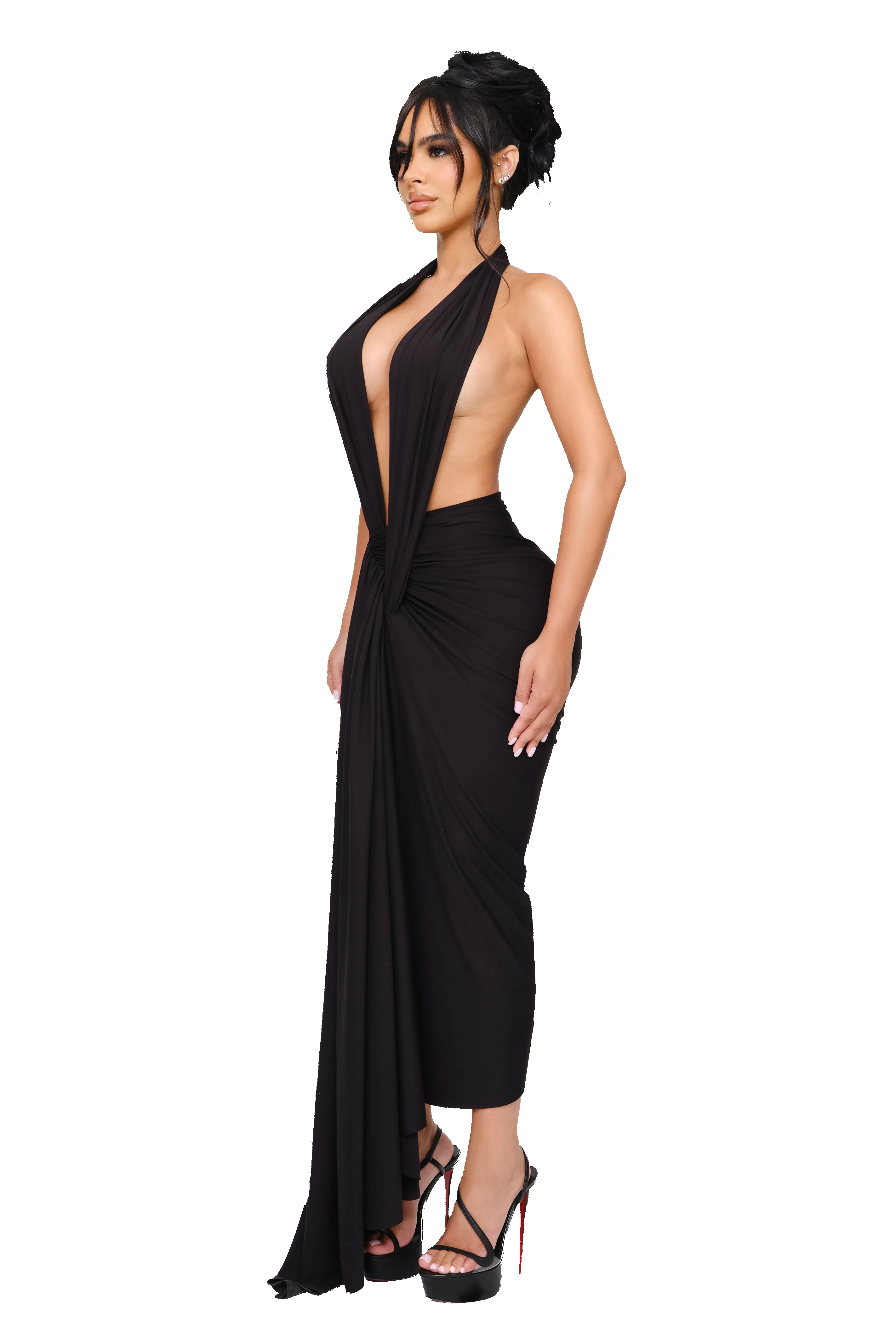 Dionè Halter Midi Dress - Cursed Fig sold by CouCoo product image thumbnail 2