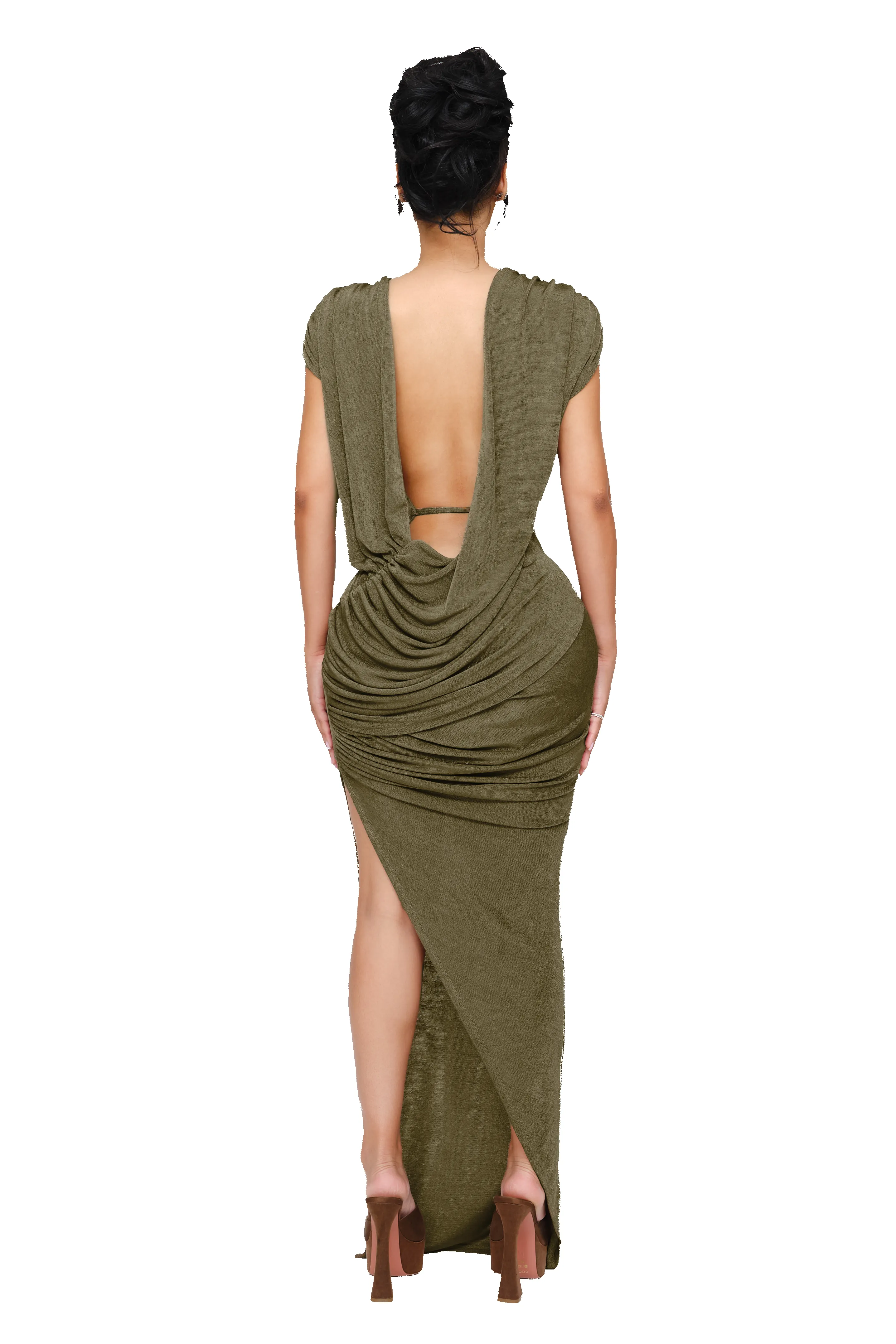 Avara Backless Maxi Dress - Thyme sold by CouCoo product image thumbnail 3