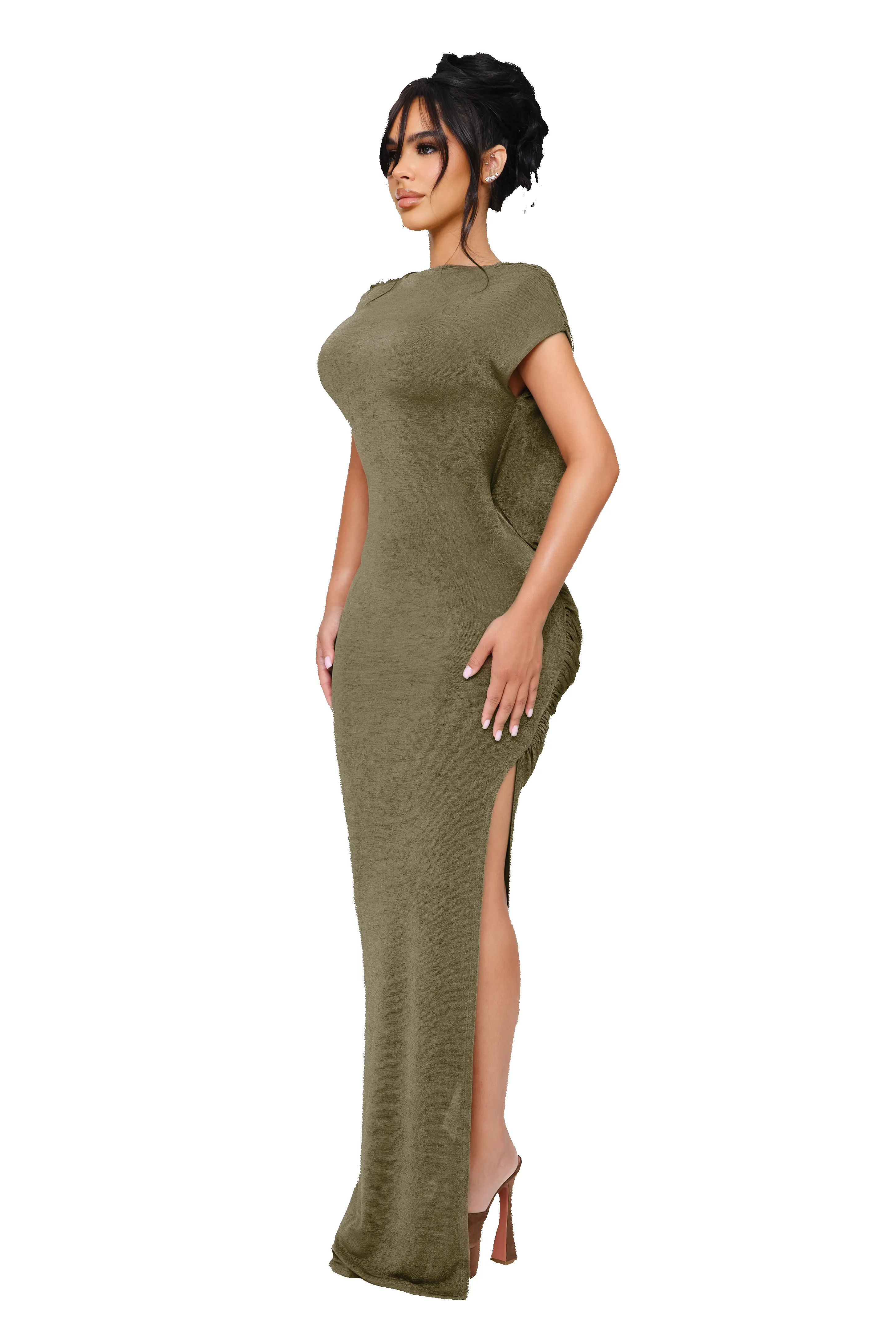 Avara Backless Maxi Dress - Thyme sold by CouCoo product image thumbnail 2