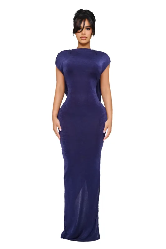 Avara Backless Maxi Dress - Midnight Ache sold by CouCoo