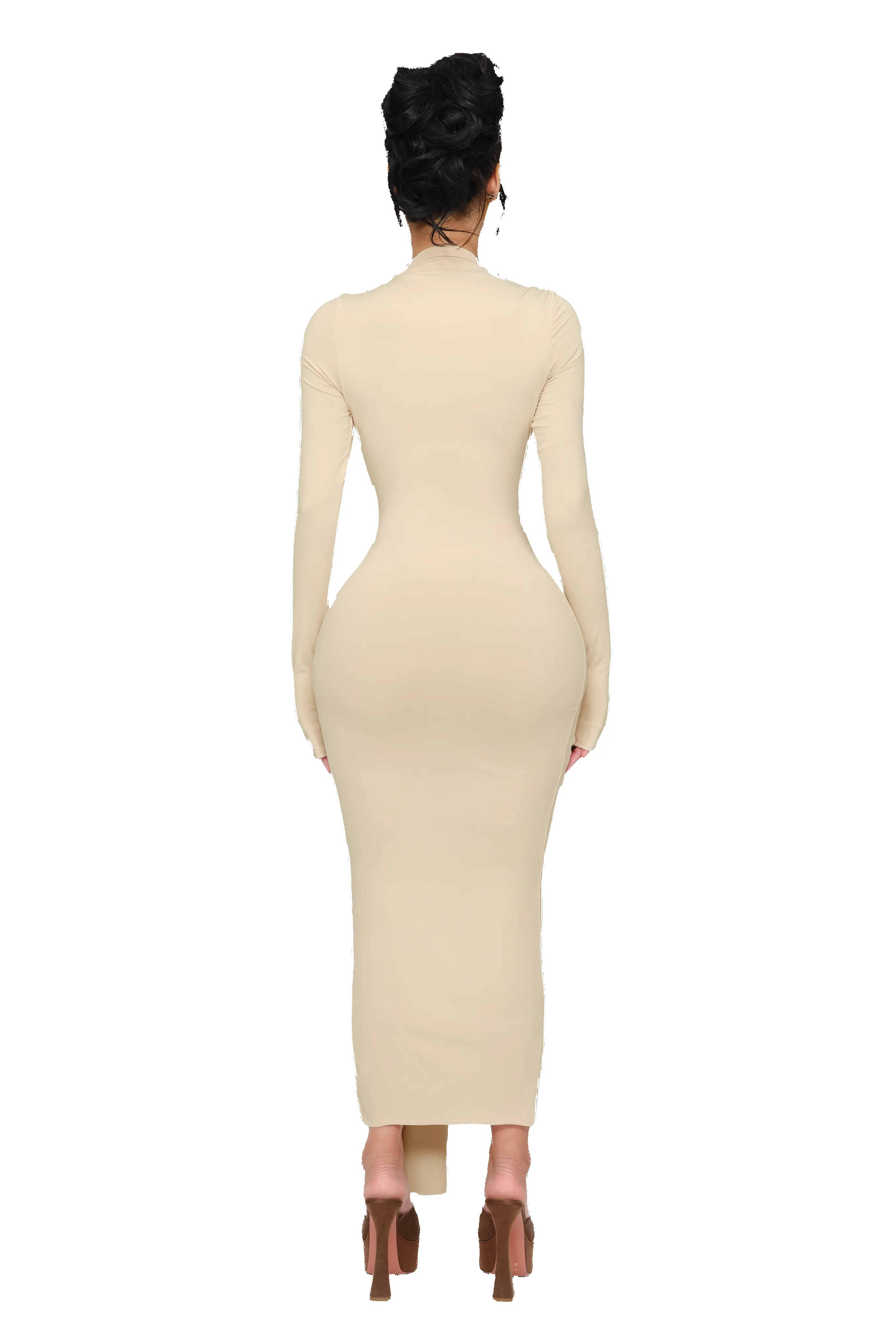 Noxra Deep Plunge Dress - Untouched Butter sold by CouCoo product image thumbnail 3