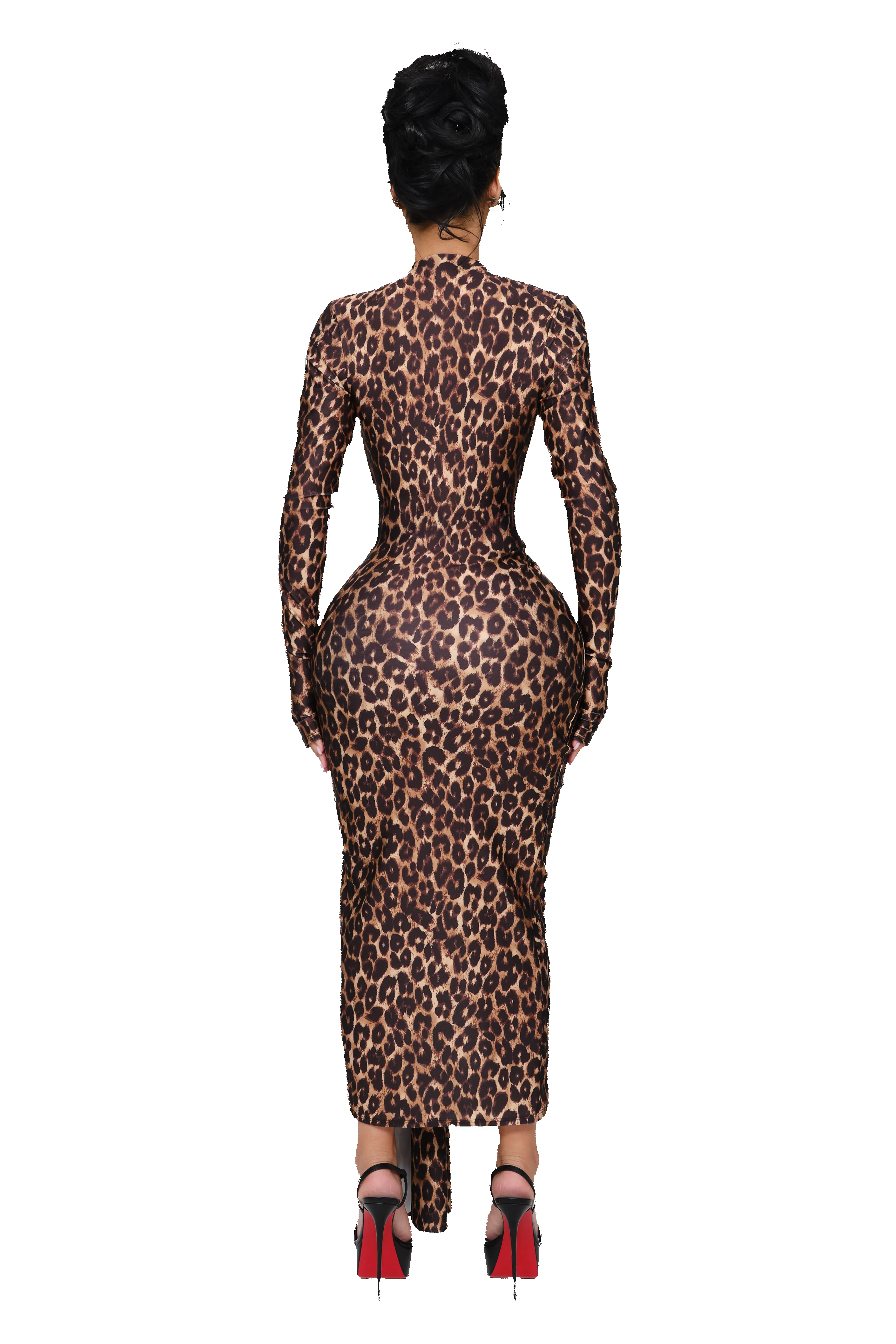 Lychee Deep Plunge Long Sleeve Dress - Big Cat sold by CouCoo product image thumbnail 3