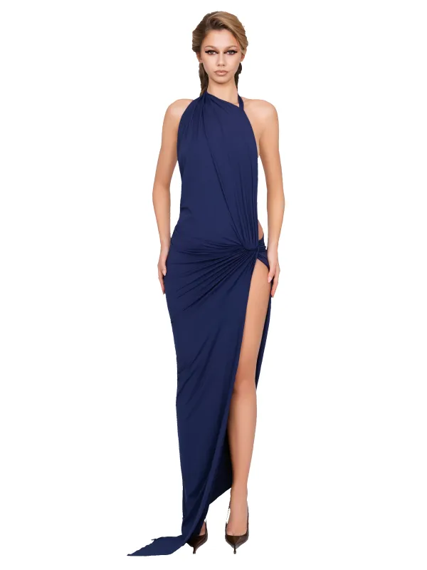 Corvaro High Split Maxi Dress - Deep Current sold by CouCoo