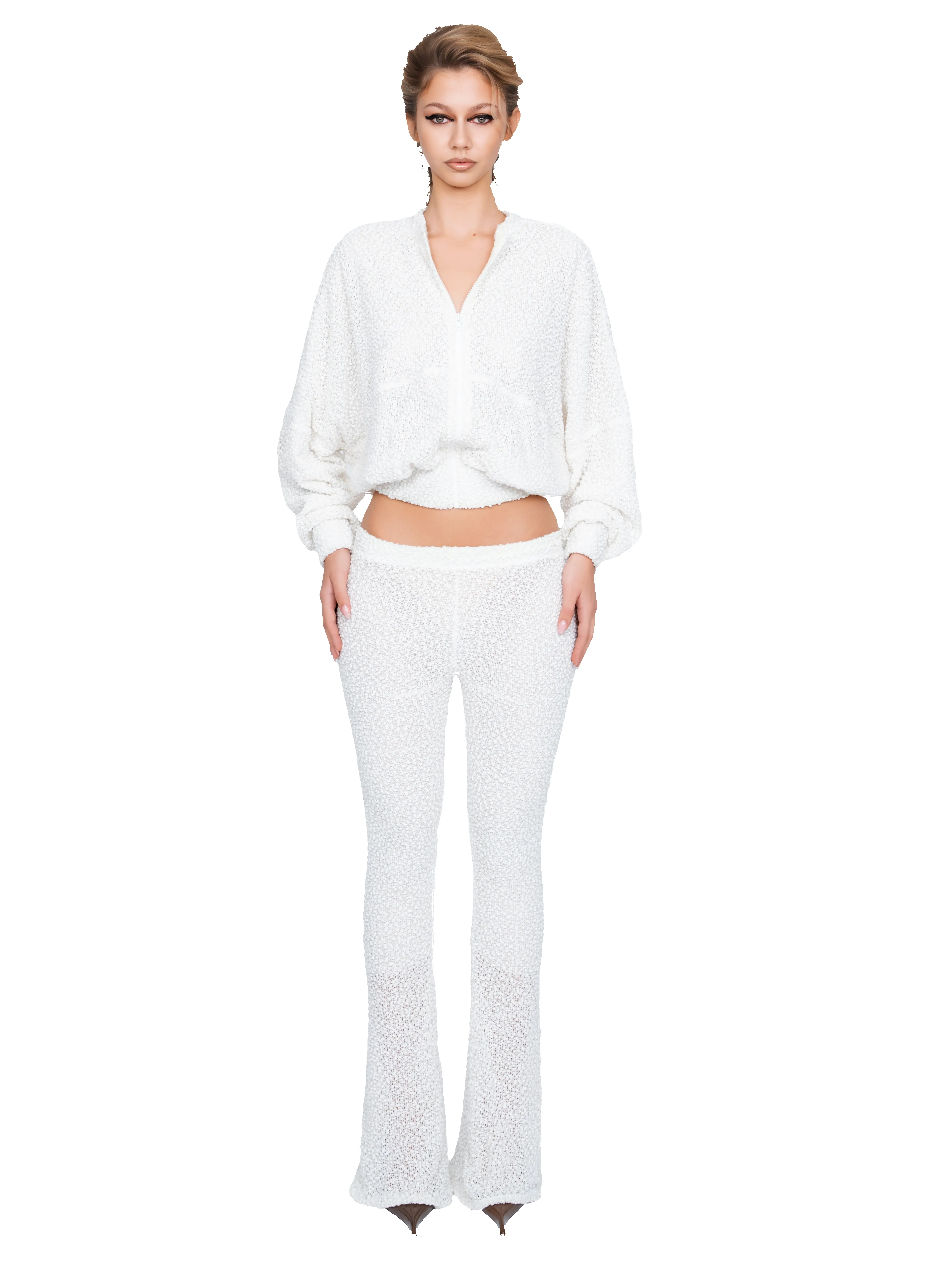 Palla Bianca Bomber Jacket - Opal Cream sold by CouCoo