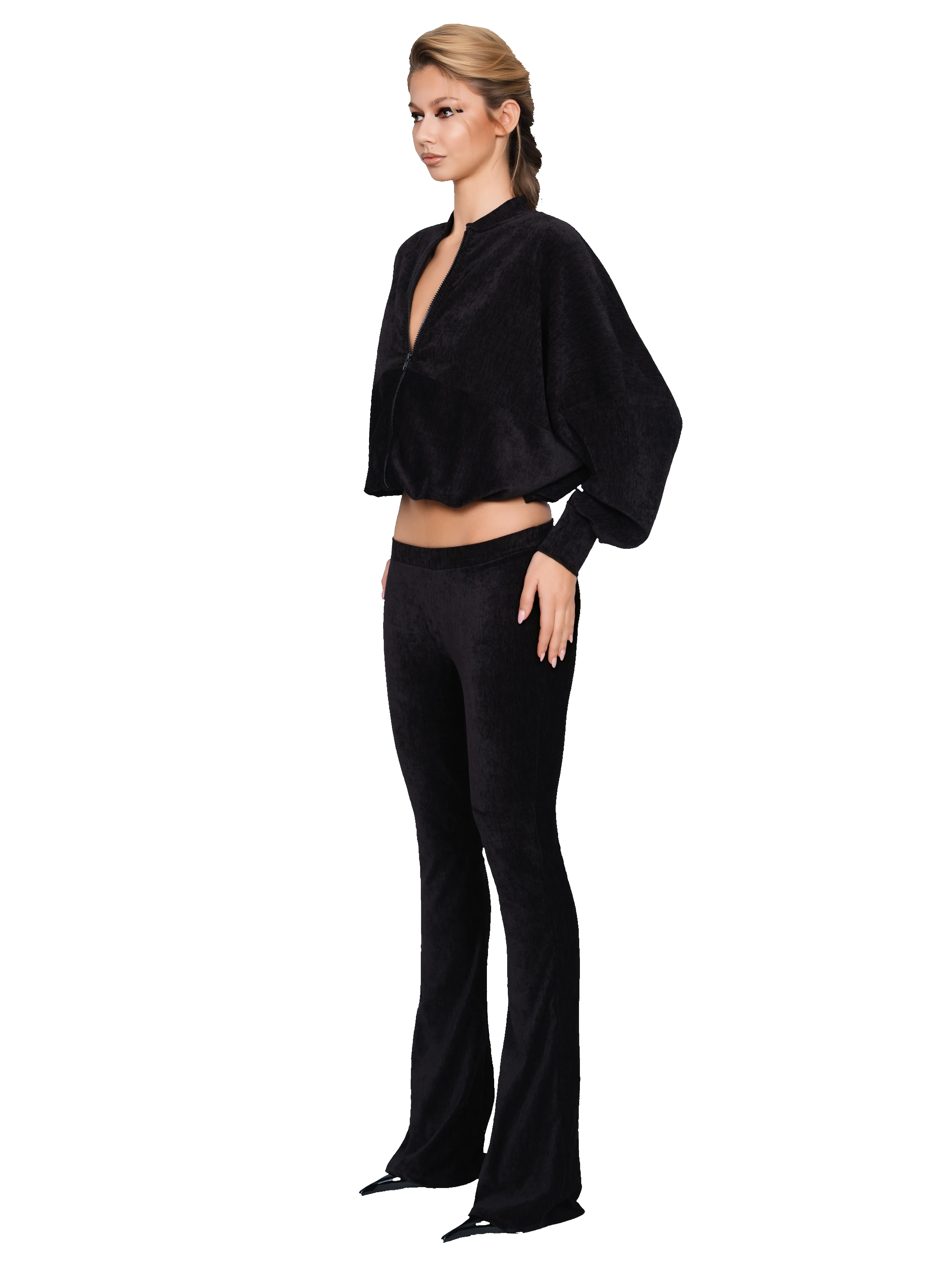 Palla Bianca Bomber Jacket - Obsidian Plush sold by CouCoo product image thumbnail 2