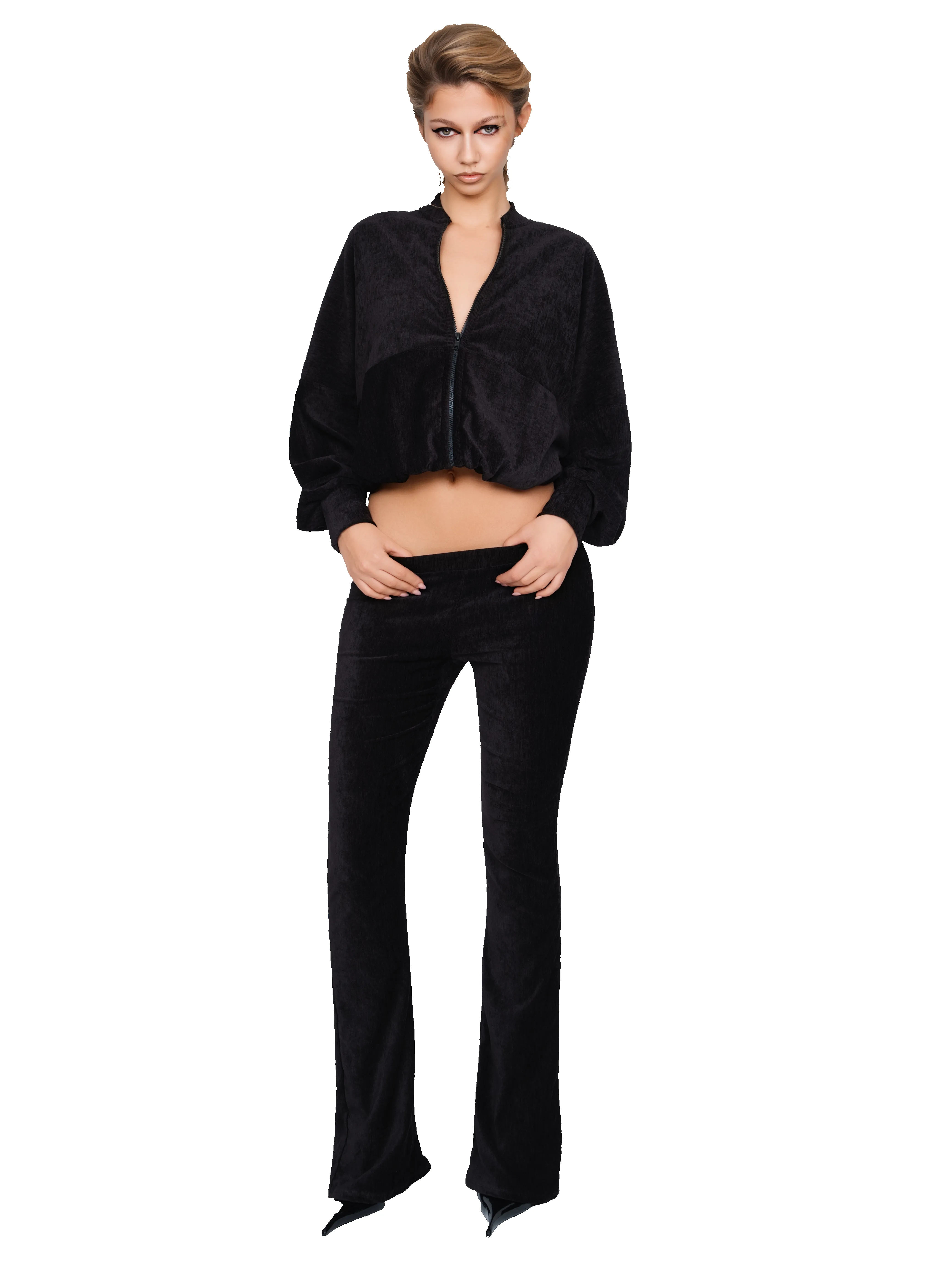 Palla Bianca Bomber Jacket - Obsidian Plush sold by CouCoo product image thumbnail 4