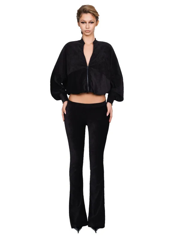 Palla Bianca Bomber Jacket - Obsidian Plush sold by CouCoo