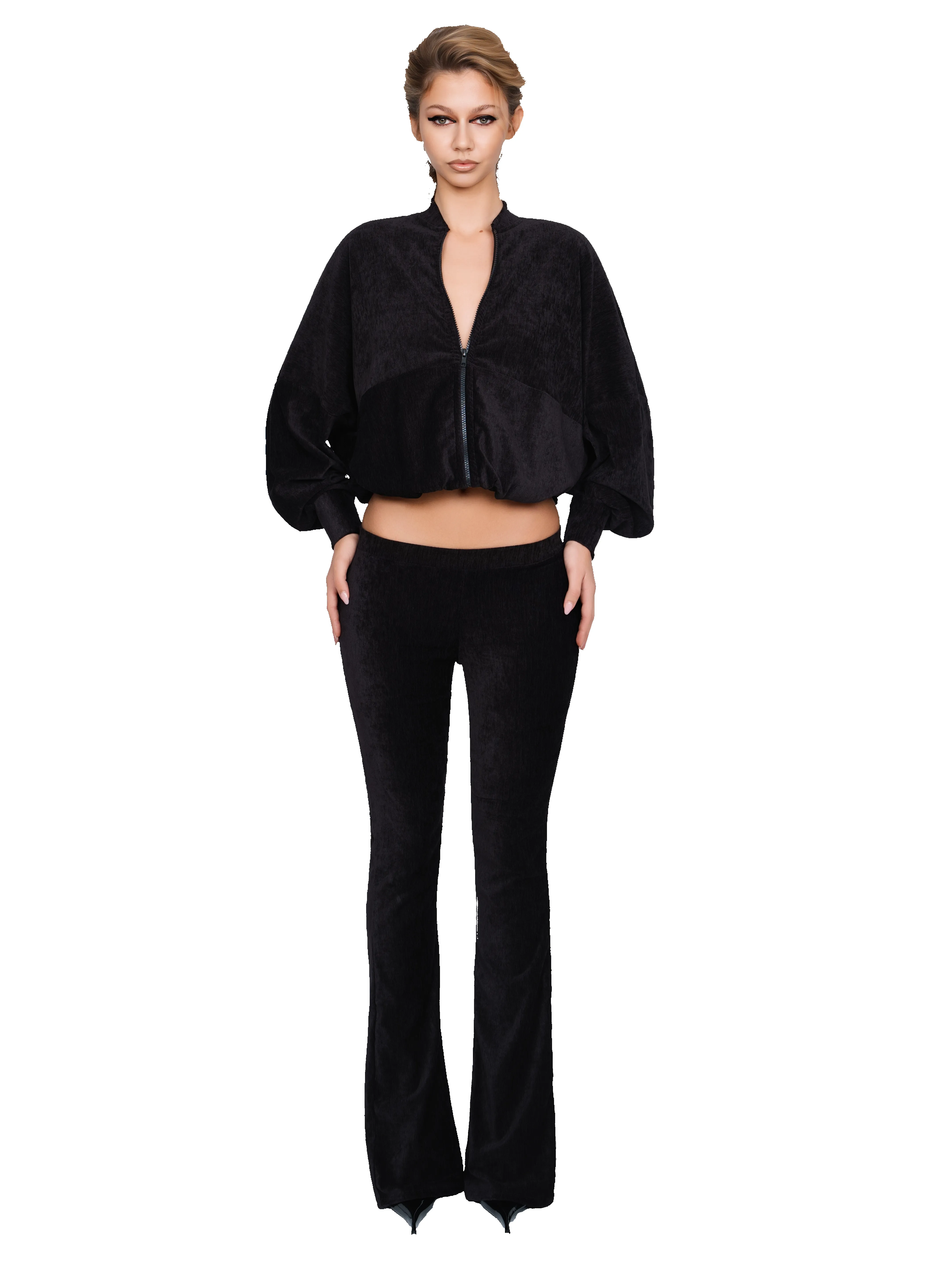 Palla Bianca Bomber Jacket - Obsidian Plush sold by CouCoo