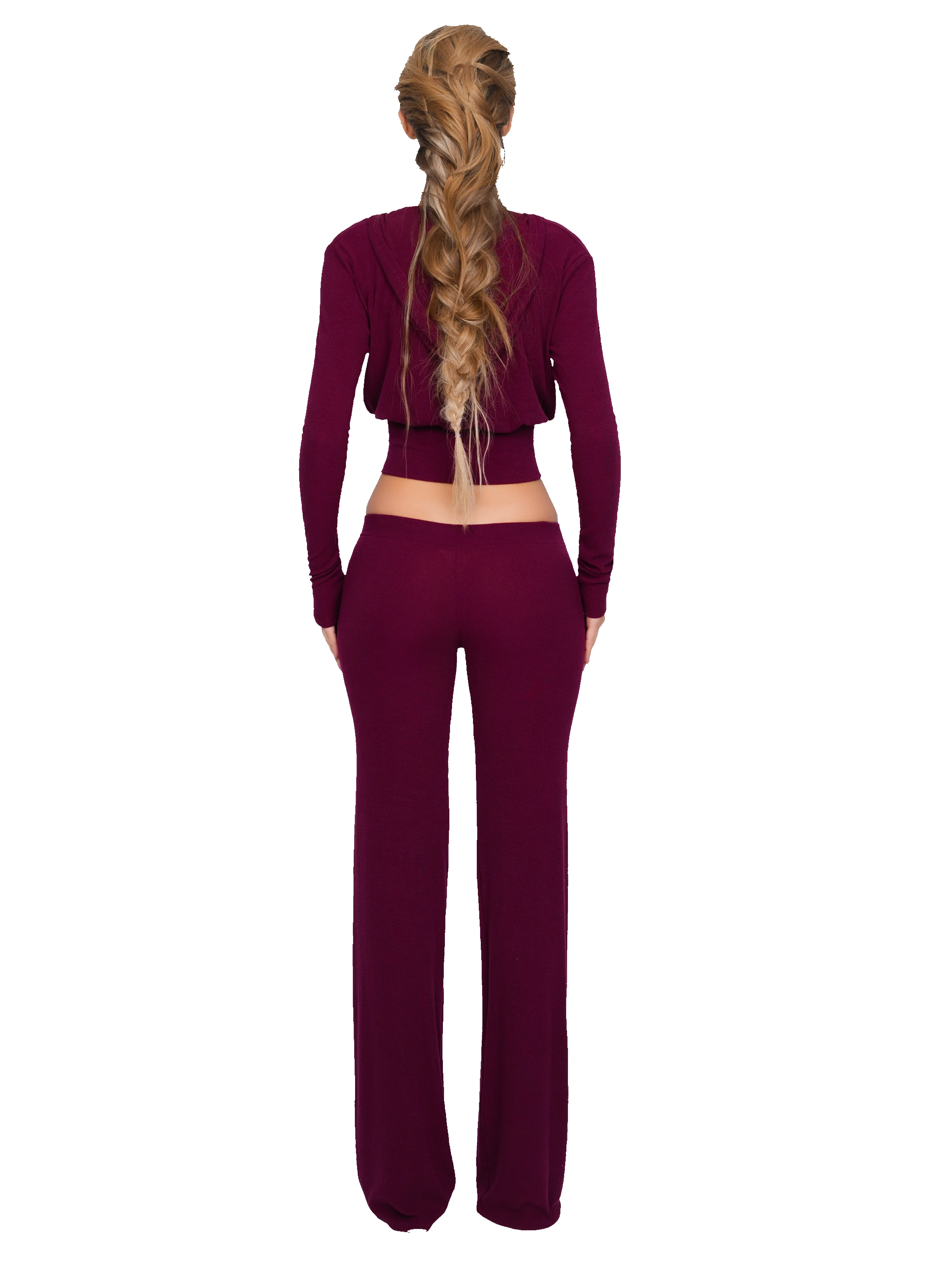 Pordena Ribbed Trouser - Merlot Rib sold by CouCoo product image thumbnail 3