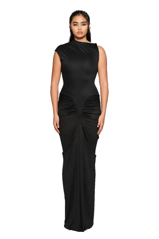 Wale Dress - Satin Black sold by CouCoo