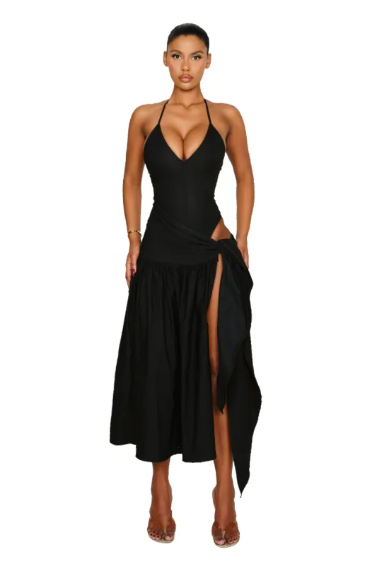 Atacama Dress - Satin Black sold by CouCoo