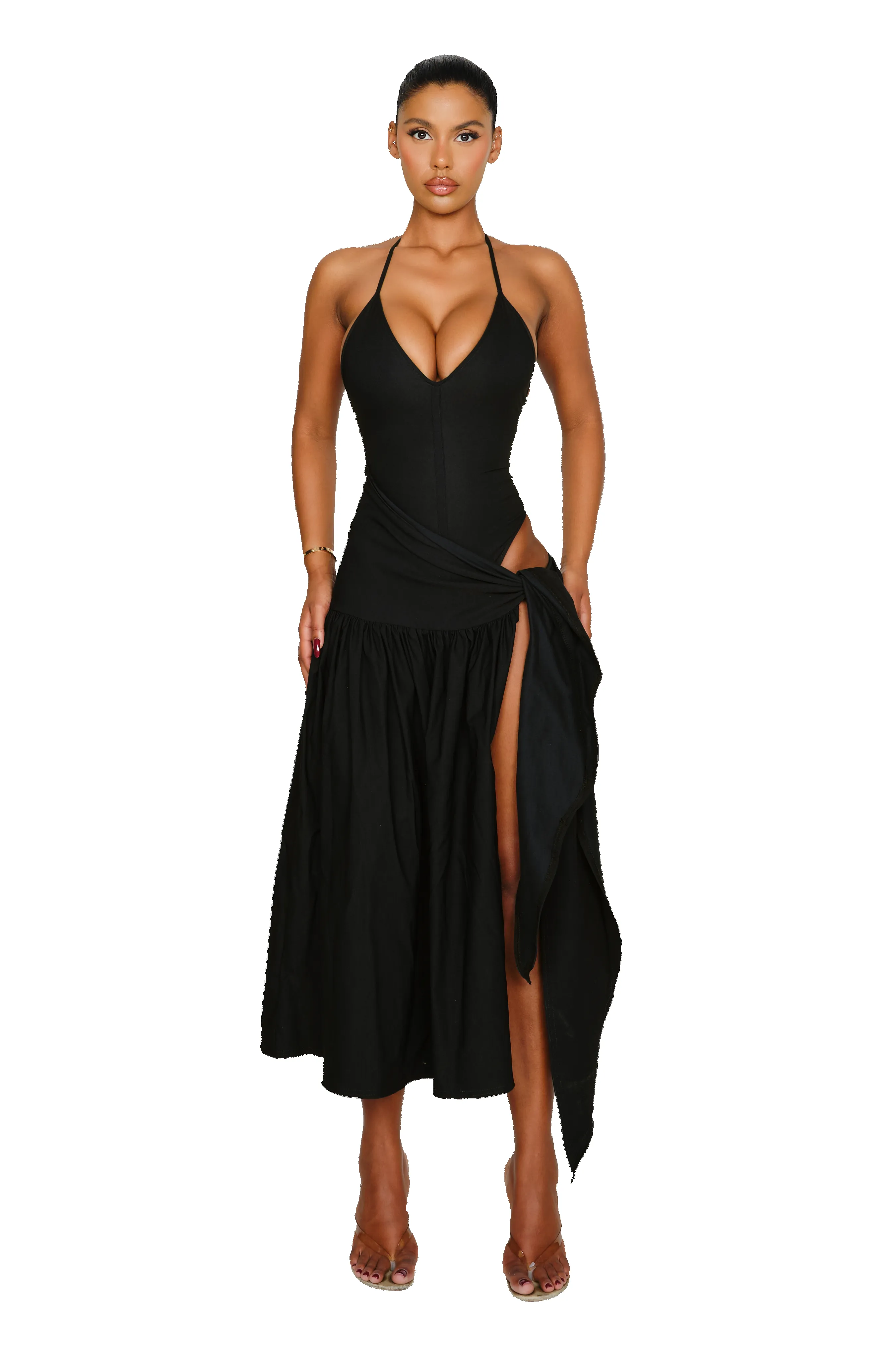 Atacama Dress - Satin Black sold by CouCoo