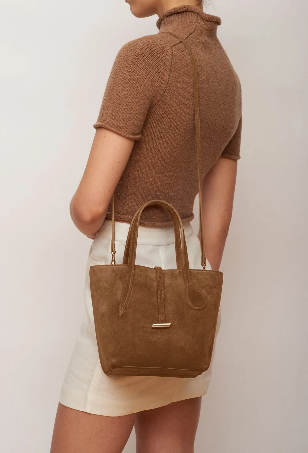 Sprout Tote Mini Chestnut Suede sold by Little Liffner product image thumbnail 4