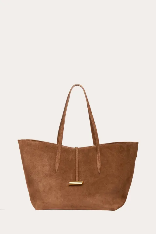 Penne Tote Chestnut Suede sold by Little Liffner