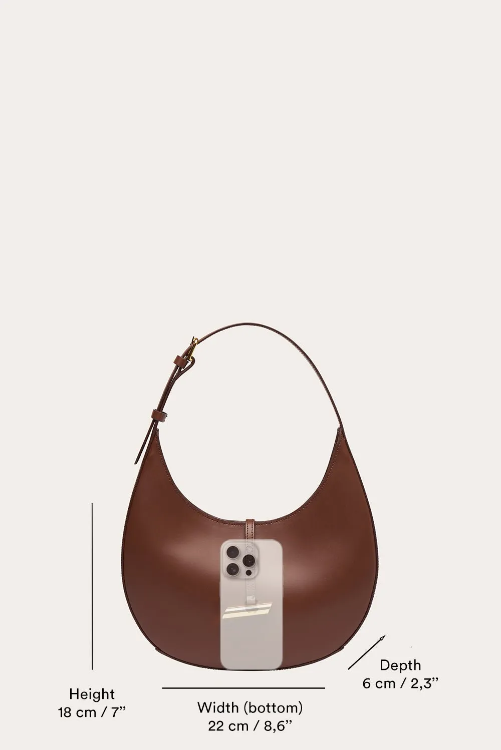 Moon Shoulder Bag Dark Brown sold by Little Liffner product image thumbnail 5