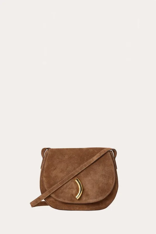 Maccheroni Saddle Bag Chestnut Suede - 30% off sold by Little Liffner