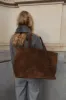 Mega Sprout Tote Chestnut Suede sold by Little Liffner