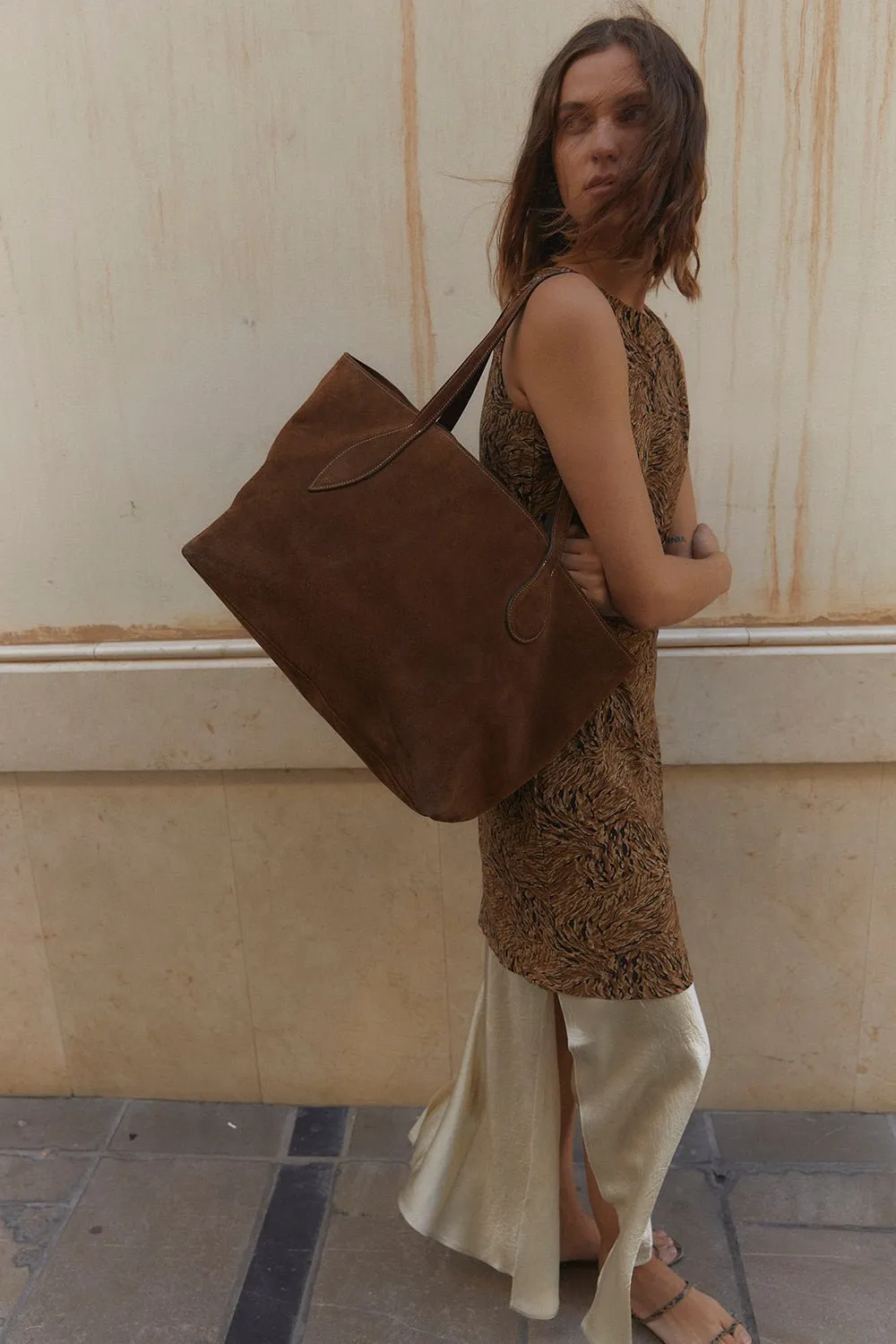 Mega Sprout Tote Chestnut Suede sold by Little Liffner product image thumbnail 2