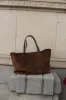 Mega Sprout Tote Chestnut Suede sold by Little Liffner