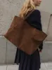 Mega Sprout Tote Chestnut Suede sold by Little Liffner