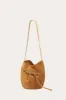 Belted Bucket Bag Beige Suede sold by Little Liffner
