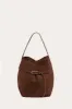 Belted Bucket Bag Large Dark Brown Suede sold by Little Liffner