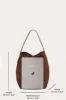Belted Bucket Bag Large Dark Brown Suede sold by Little Liffner