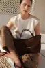 Petite Penne Tote Suede Dark Brown sold by Little Liffner