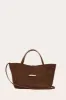 Petite Penne Tote Suede Dark Brown sold by Little Liffner
