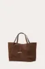 Petite Penne Tote Suede Dark Brown sold by Little Liffner