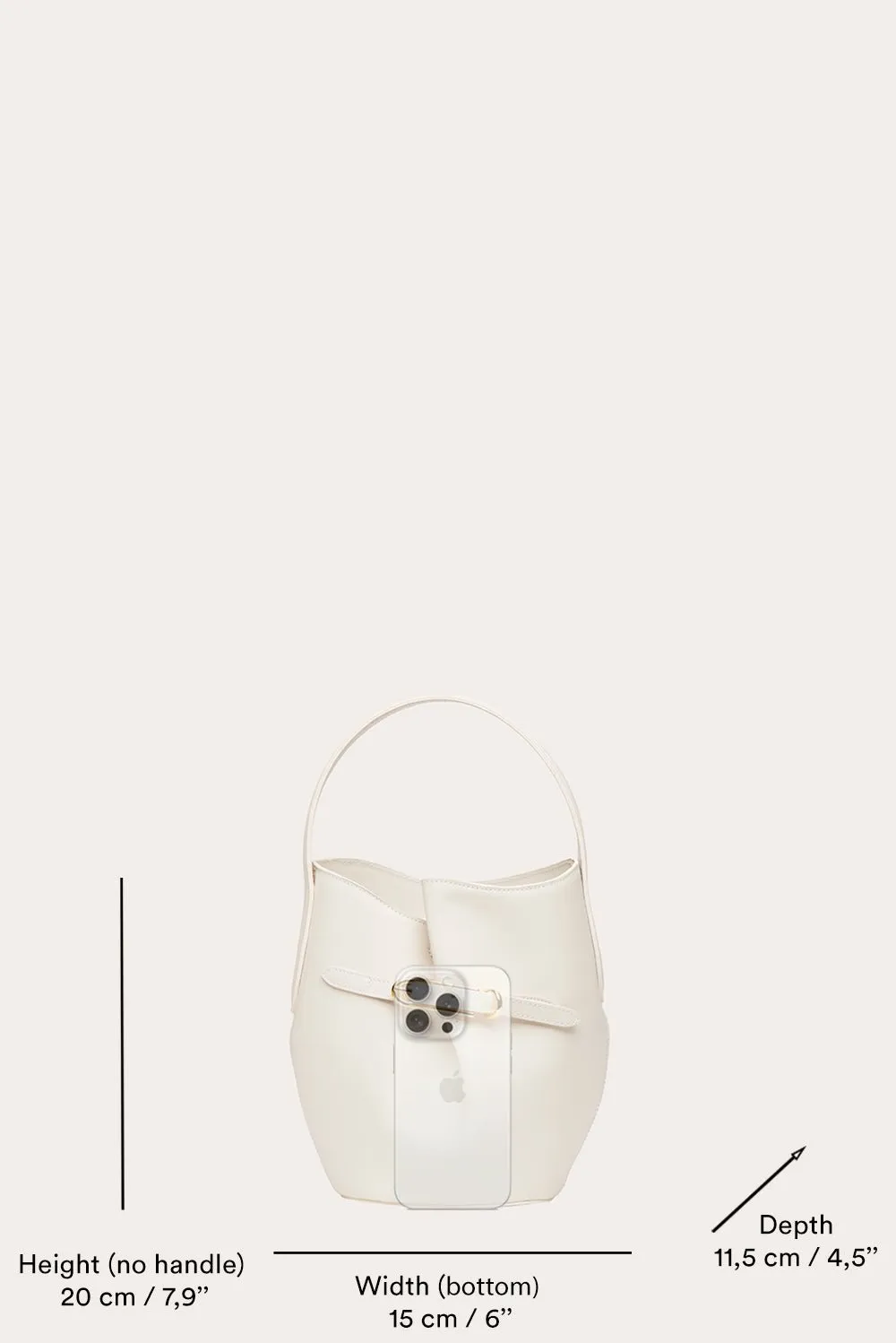 Belted Bucket Bag Mini Cream sold by Little Liffner product image thumbnail 4