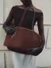 Bowling Bag Dark Brown Suede sold by Little Liffner