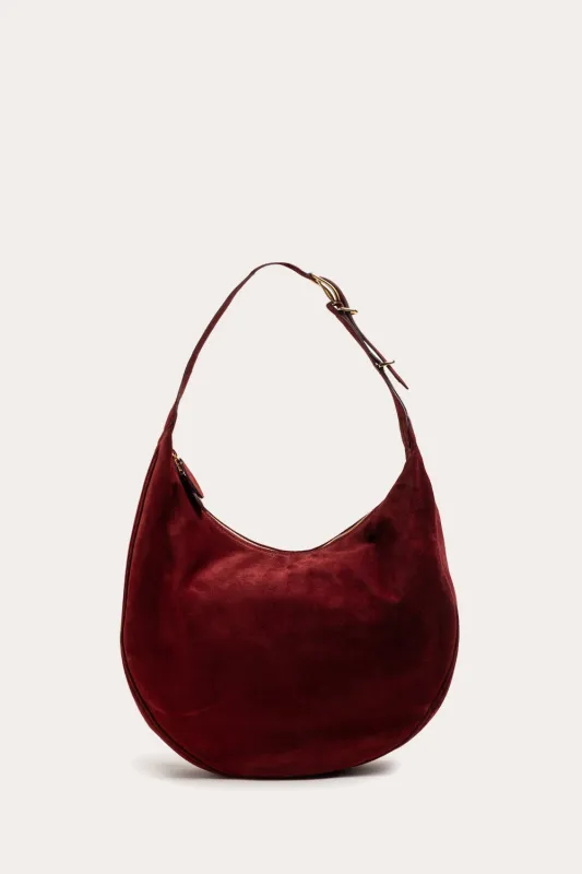 Moon Hobo Maroon Suede sold by Little Liffner