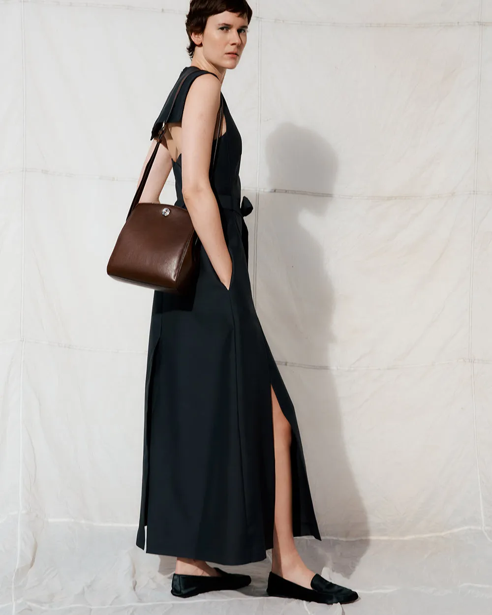 Pushlock Crossbody Bag Dark Brown sold by Little Liffner product image thumbnail 2