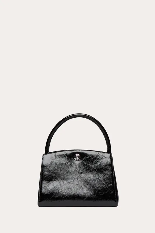 Pushlock Lady Bag Black Glossy sold by Little Liffner