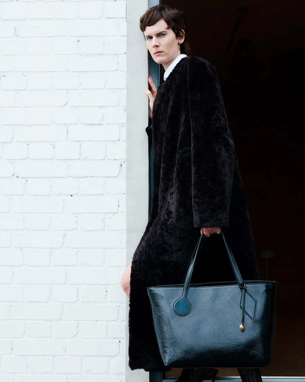 Sprout Tote Large Black Glossy sold by Little Liffner product image thumbnail 2