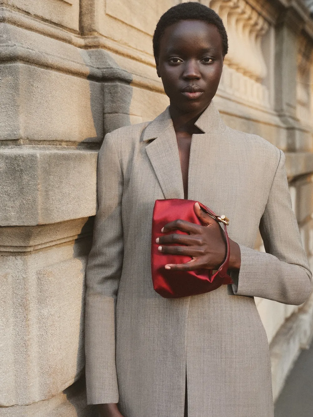 Pillow Pouch Micro Maroon Satin sold by Little Liffner product image thumbnail 2