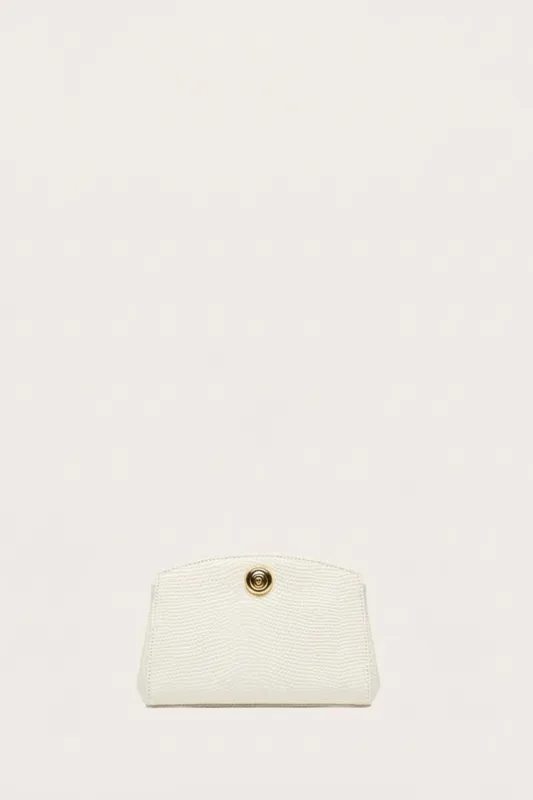 Pushlock Clutch Cream Lizard sold by Little Liffner