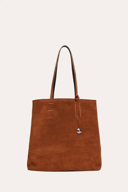 Paper Tote Saddle Brown Suede sold by Little Liffner
