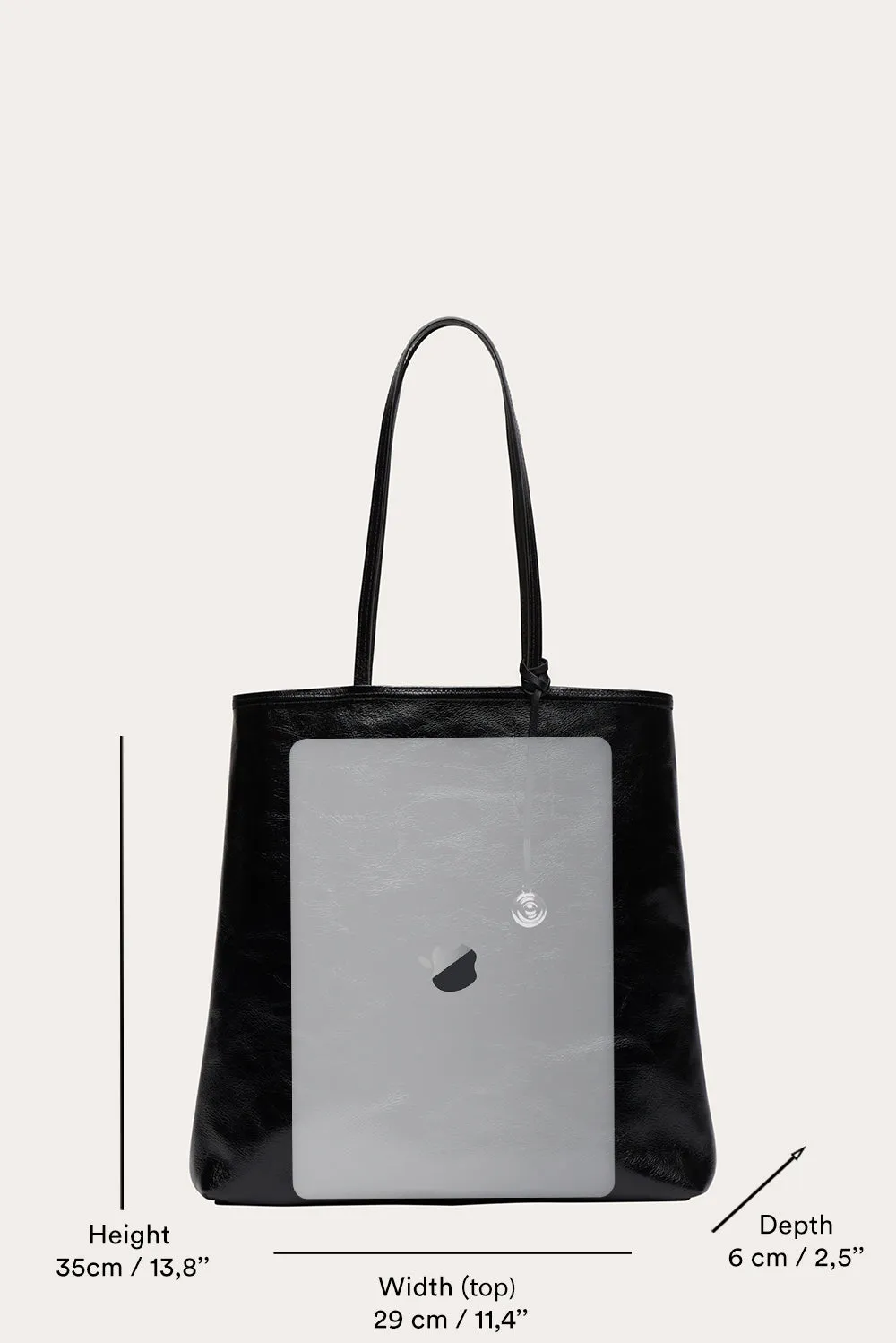 Paper Tote Black Glossy sold by Little Liffner product image thumbnail 4