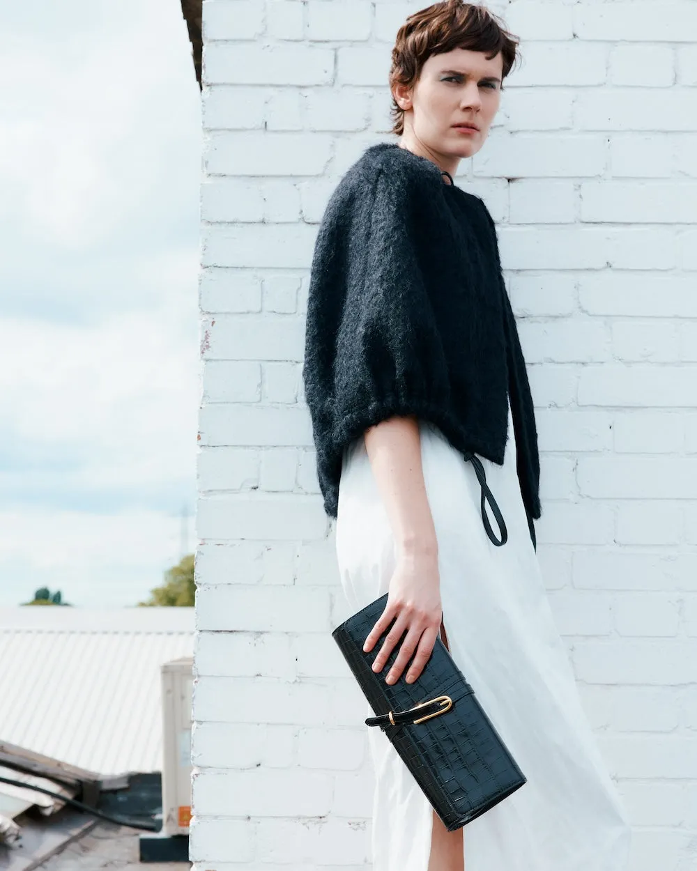 Belted Clutch Black Croc sold by Little Liffner product image thumbnail 2