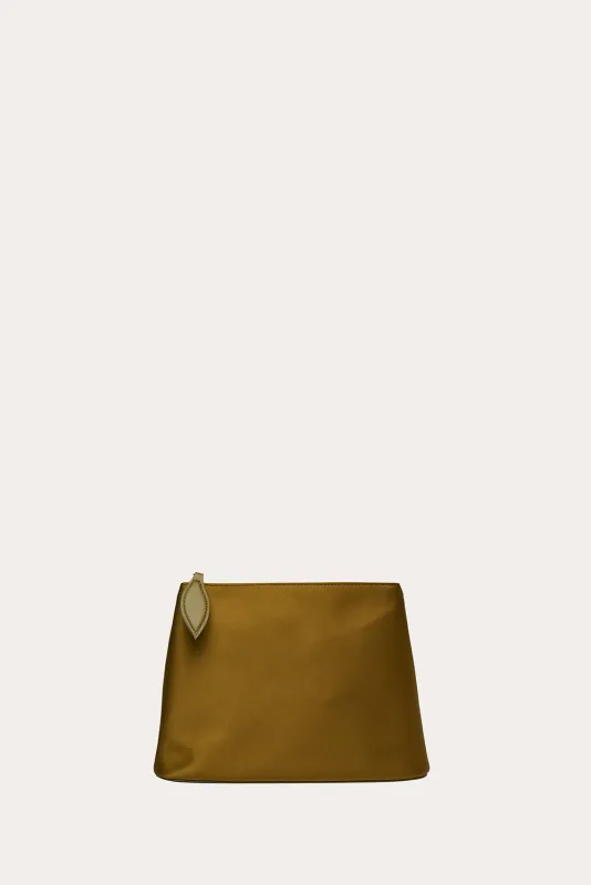 Zip Clutch Curry Satin made by Liffner