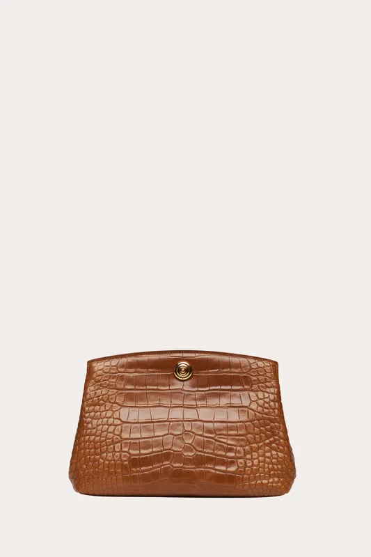 Pushlock Pouch Nougat Croc made by Liffner